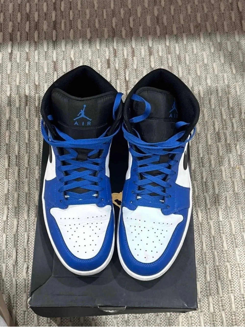 Nike Air Jordan 1 Mid Men's Sneakers - Royal Blue/White/Black